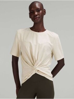 lululemon athletica Twist-Front Short Sleeve Tee In Color Bone